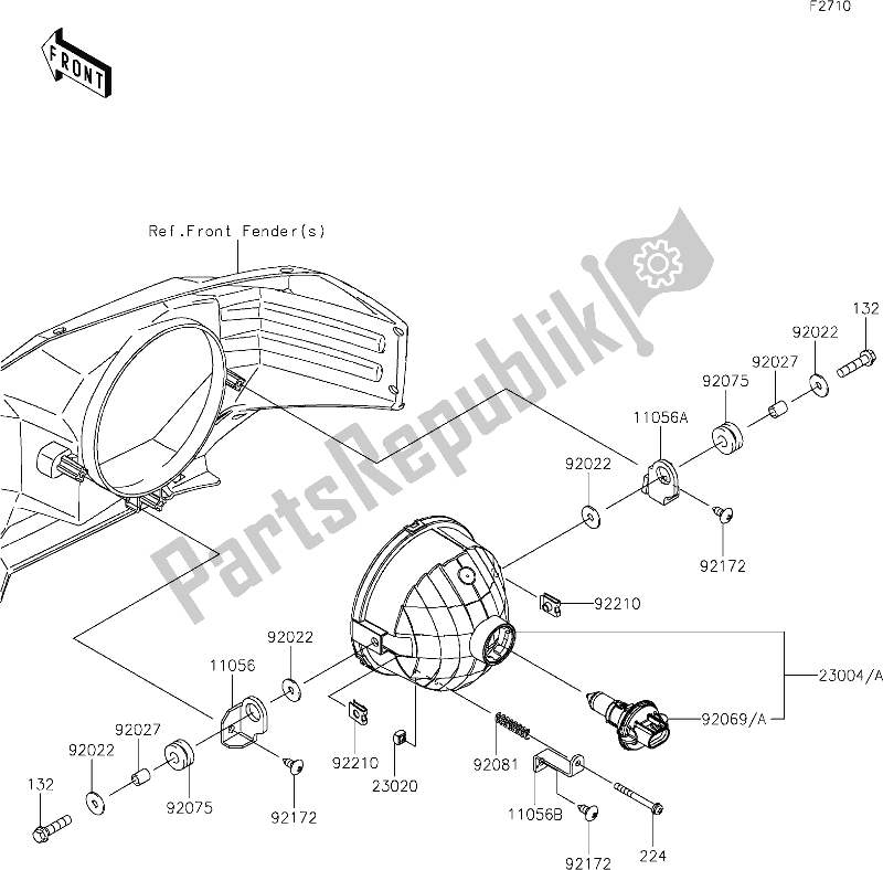 Wszystkie części do 55 Headlight(s) Kawasaki KAF 820 Mule Pro-fx 2019