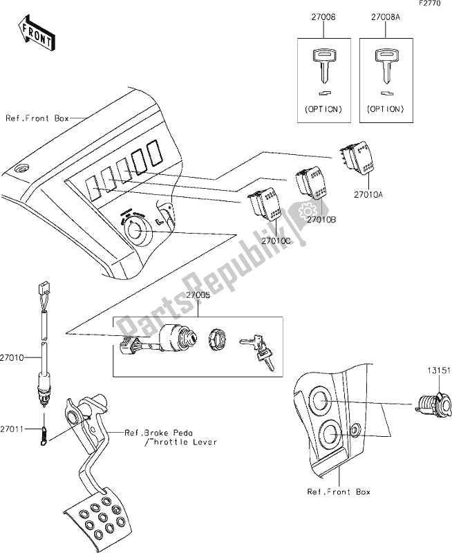 All parts for the 59 Ignition Switch of the Kawasaki KAF 820 Mule Pro-fx 2019