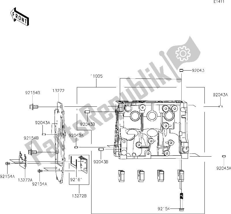 Alle onderdelen voor de 14 Crankcase van de Kawasaki KAF 820 Mule Pro-fx 2020