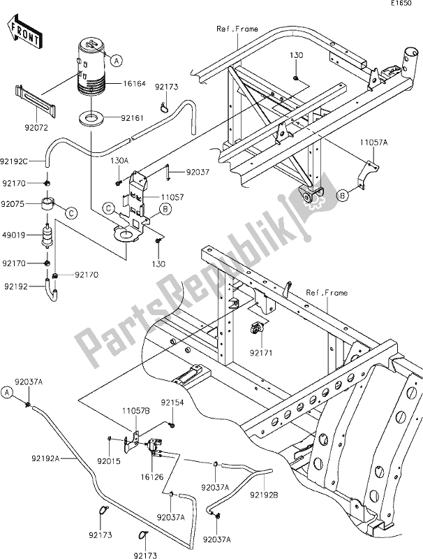 Alle onderdelen voor de 18-1fuel Evaporative System(fjf/fkf)(ca) van de Kawasaki KAF 820 Mule Pro-fx 2020