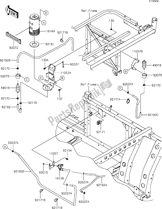 Toutes les pièces pour le 19 Fuel Evaporative System(flf)(ca) du Kawasaki KAF 820 Mule Pro-fx 2020