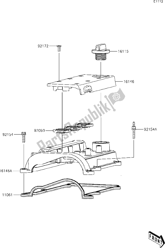 All parts for the 2 Cylinder Head Cover of the Kawasaki KAF 820 Mule Pro-fx 2020