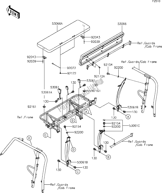 All parts for the 48 Seat of the Kawasaki KAF 820 Mule Pro-fx 2020