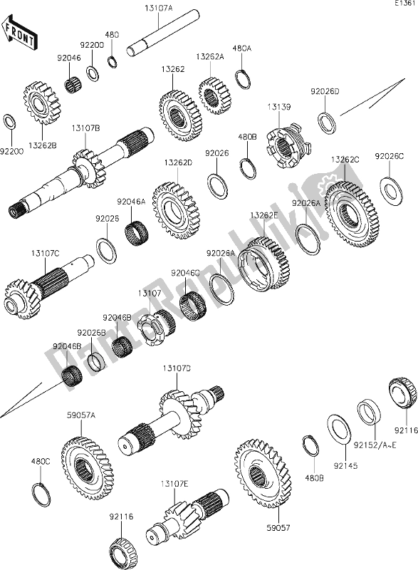 Todas las partes para 8 Transmission de Kawasaki KAF 820 Mule Pro-fx 2020