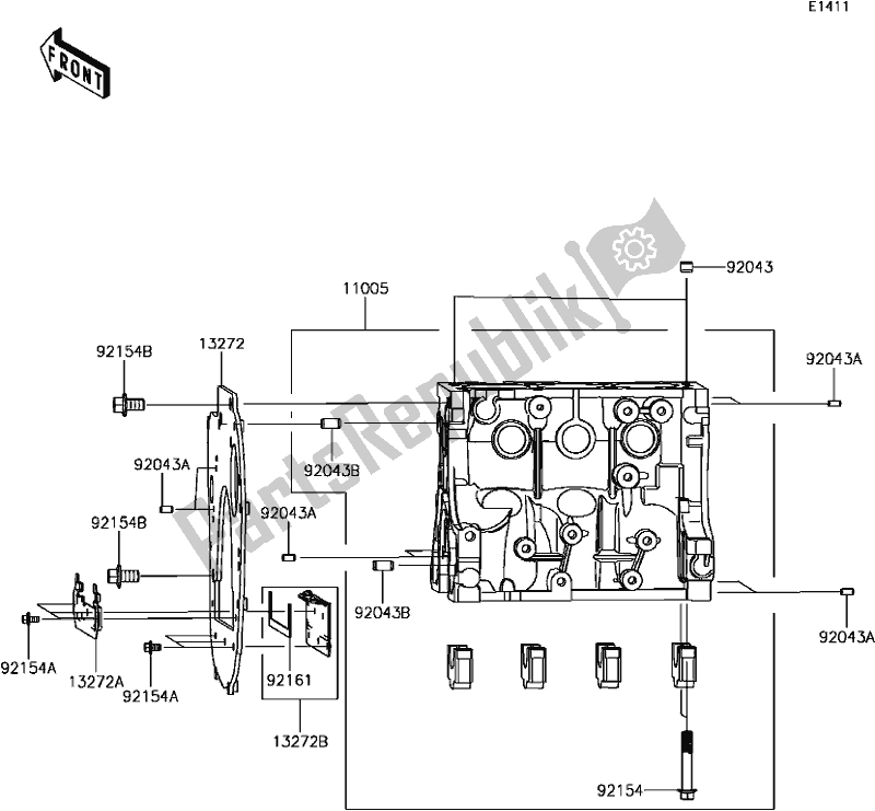 Toutes les pièces pour le 14 Crankcase du Kawasaki KAF 820 Mule PRO FXT 2018