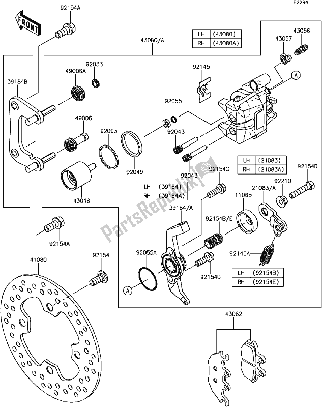 Wszystkie części do 43 Rear Brake Kawasaki KAF 820 Mule PRO FXT 2018