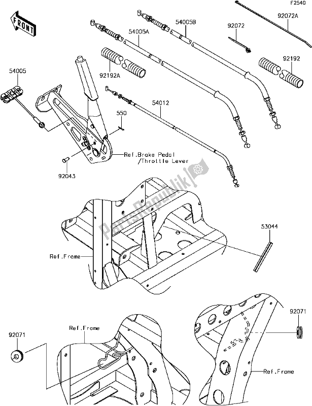 Alle onderdelen voor de 49 Cables van de Kawasaki KAF 820 Mule PRO FXT 2018