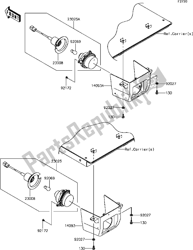 Todas as partes de 54 Taillight(s) do Kawasaki KAF 820 Mule PRO FXT 2018