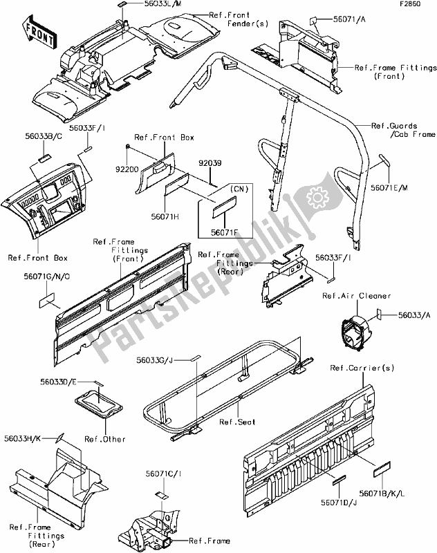 Wszystkie części do 59-1labels(2/2) Kawasaki KAF 820 Mule PRO FXT 2018