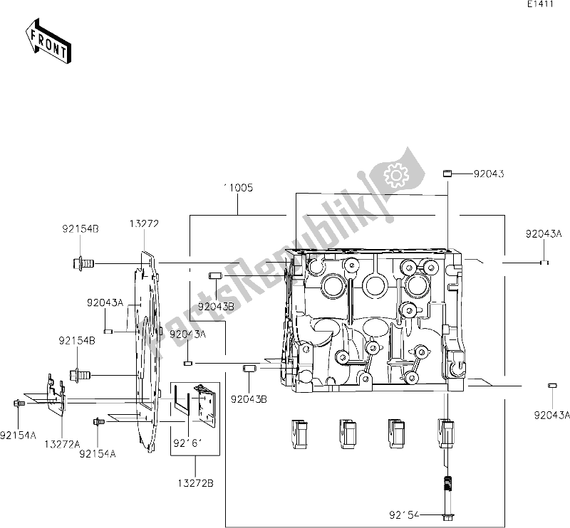 Alle onderdelen voor de 14 Crankcase van de Kawasaki KAF 820 Mule Pro-fxt 2020