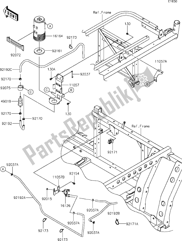 All parts for the 18 Fuel Evaporative System(bjf/bkf)(ca) of the Kawasaki KAF 820 Mule Pro-fxt 2020