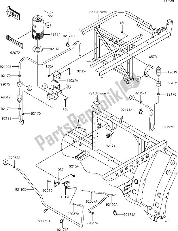 Tutte le parti per il 19-1fuel Evaporative System(blf)(ca) del Kawasaki KAF 820 Mule Pro-fxt 2020