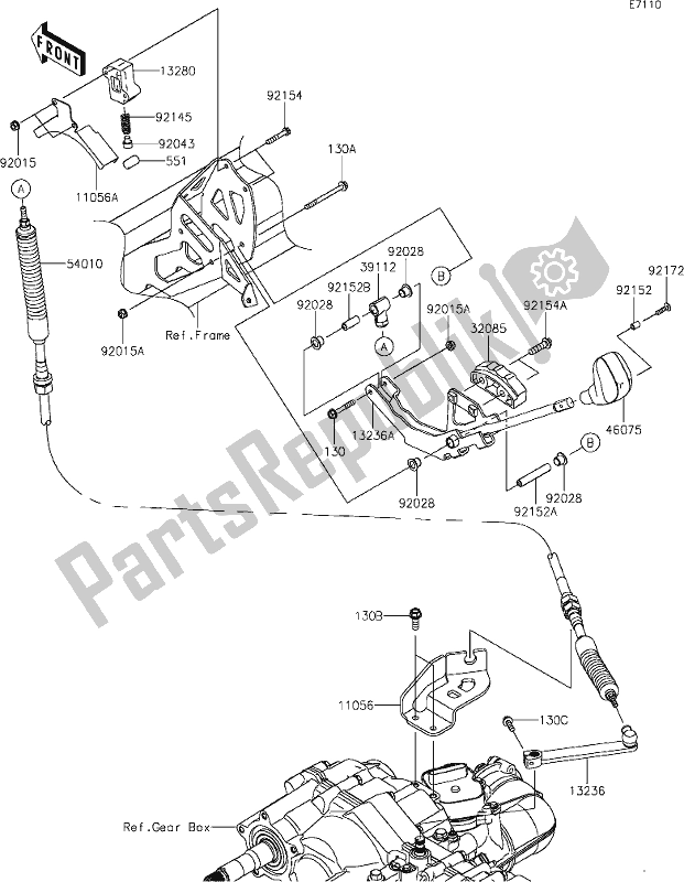 All parts for the 28 Control of the Kawasaki KAF 820 Mule Pro-fxt 2020