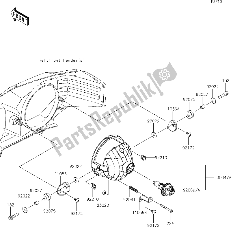 Tutte le parti per il 55 Headlight(s) del Kawasaki KAF 820 Mule Pro-fxt 2020