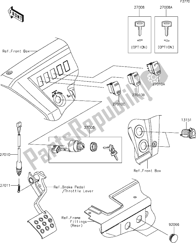 All parts for the 59 Ignition Switch of the Kawasaki KAF 820 Mule Pro-fxt 2020