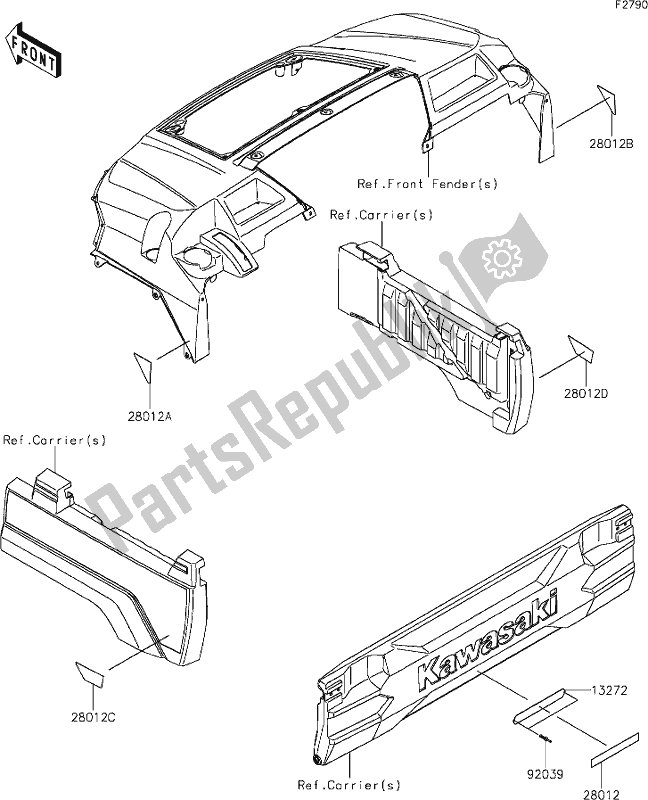 All parts for the 60 Reflectors(cn) of the Kawasaki KAF 820 Mule Pro-fxt 2020