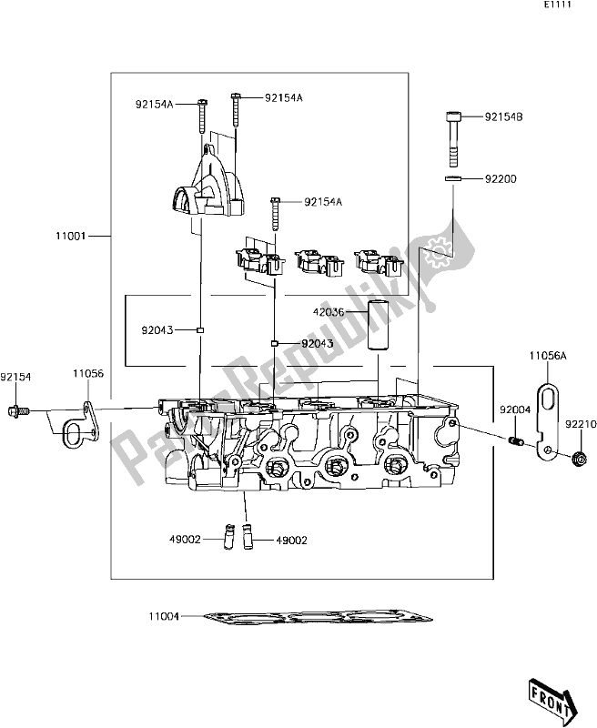 Toutes les pièces pour le B-3 Cylinder Head du Kawasaki KAF 820 Mule Pro-fxt EPS LE 2017