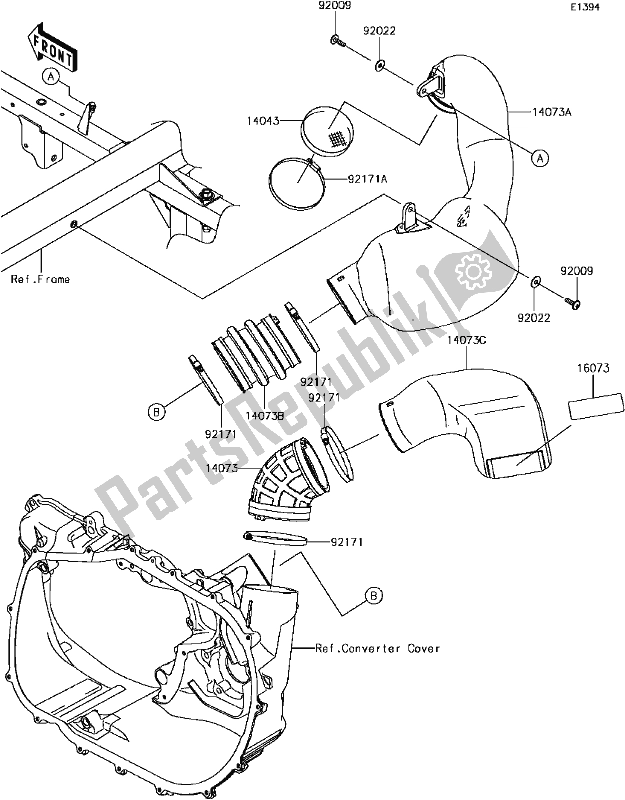 All parts for the C-4 Air Cleaner-belt Converter of the Kawasaki KAF 820 Mule Pro-fxt EPS LE 2017