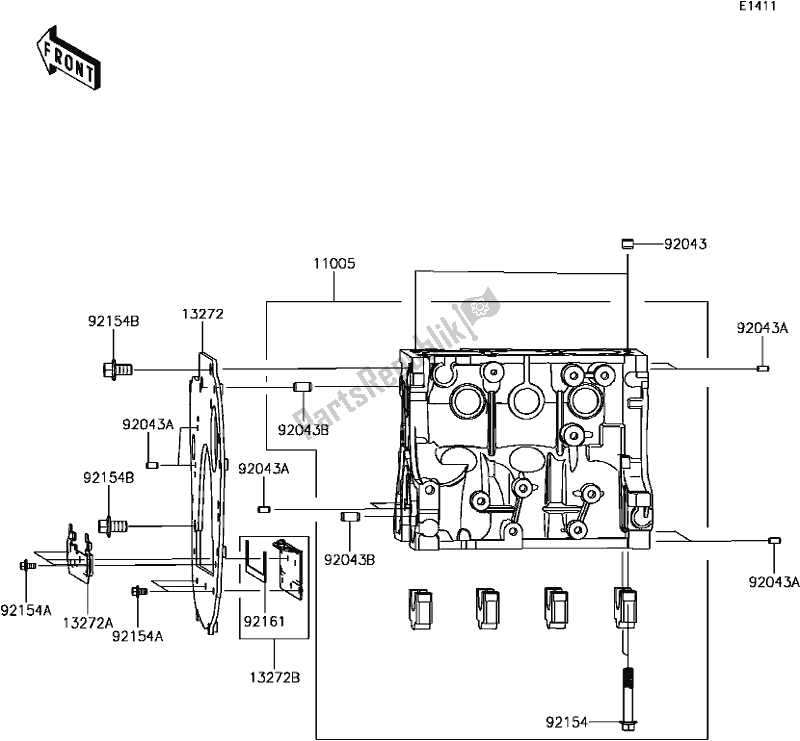 Wszystkie części do C-5 Crankcase Kawasaki KAF 820 Mule Pro-fxt EPS LE 2017