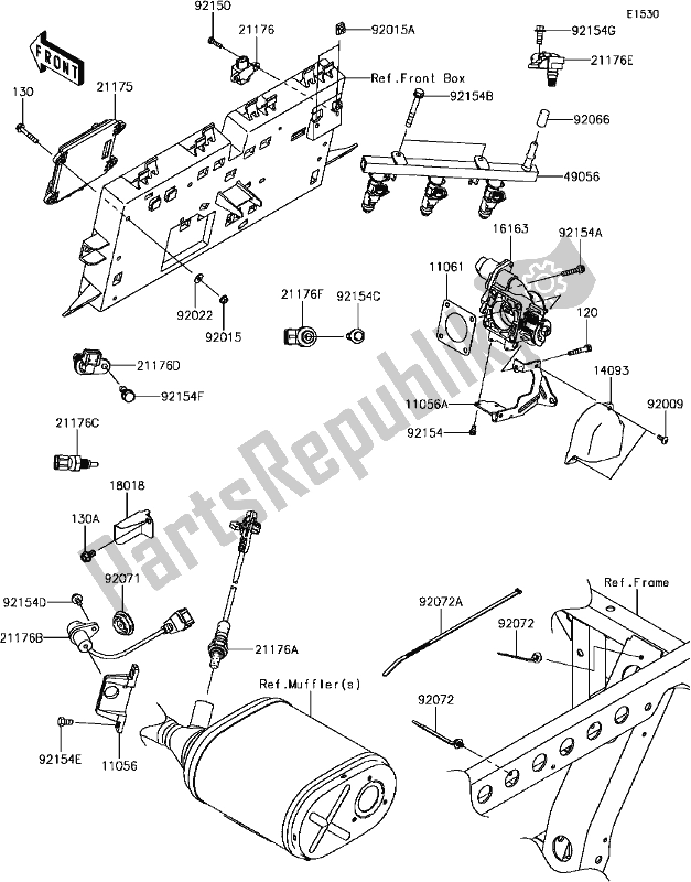 All parts for the C-9 Fuel Injection of the Kawasaki KAF 820 Mule Pro-fxt EPS LE 2017