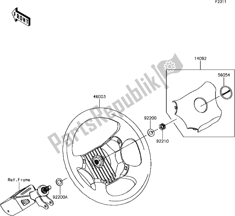 Todas las partes para F-8 Steering Wheel de Kawasaki KAF 820 Mule Pro-fxt EPS LE 2017