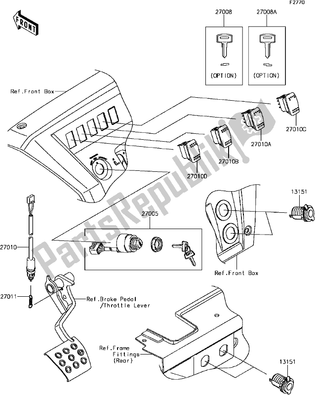 Wszystkie części do G-10ignition Switch Kawasaki KAF 820 Mule Pro-fxt EPS LE 2017