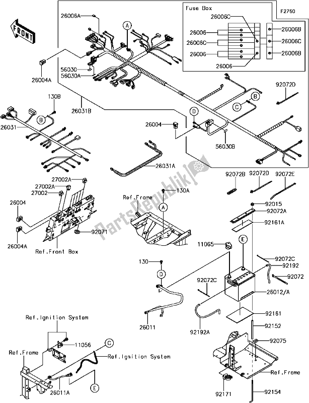 All parts for the G-9 Chassis Electrical Equipment(2/2) of the Kawasaki KAF 820 Mule Pro-fxt EPS LE 2017