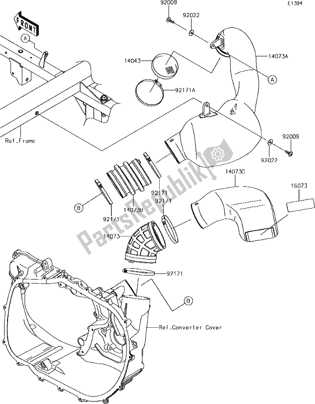 Wszystkie części do 13 Air Cleaner-belt Converter Kawasaki KAF 820 Mule Pro-fxt LE 2019