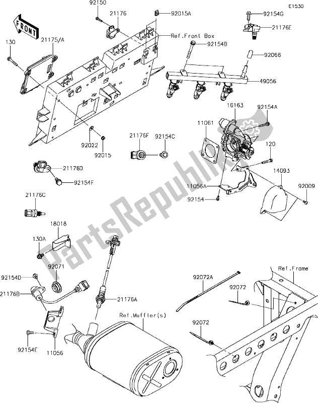 Tutte le parti per il 17 Fuel Injection del Kawasaki KAF 820 Mule Pro-fxt LE 2019