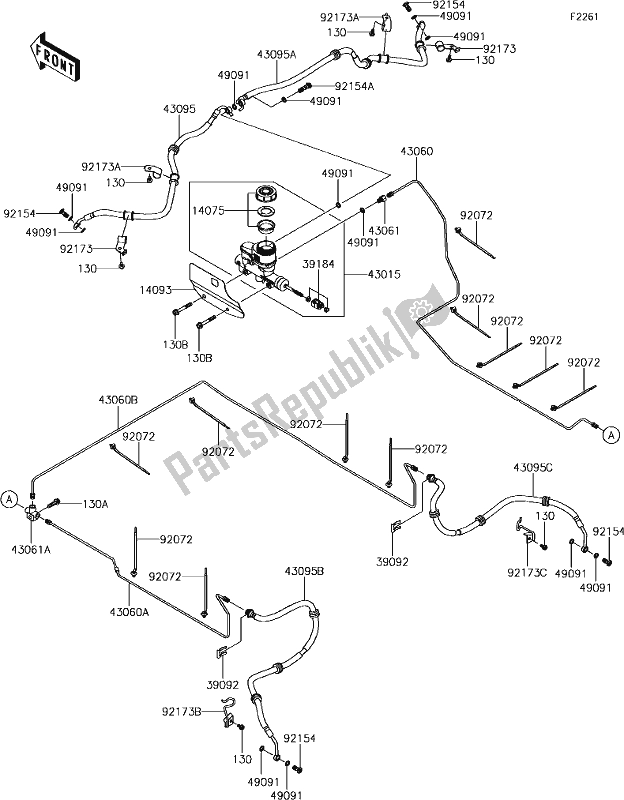 All parts for the 40 Master Cylinder of the Kawasaki KAF 820 Mule Pro-fxt LE 2019