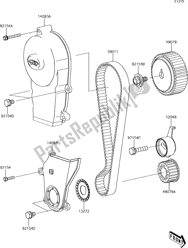 All parts for the 6 Timing Belt of the Kawasaki KAF 820 Mule Pro-fxt LE 2019