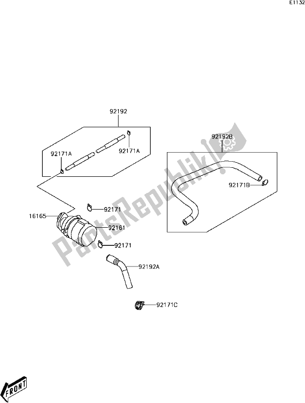 All parts for the B-6 Second Air of the Kawasaki KFX 50 2017