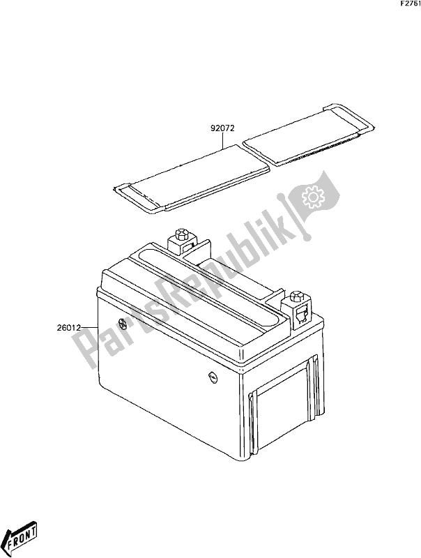 Tutte le parti per il E-7 Battery del Kawasaki KFX 50 2017