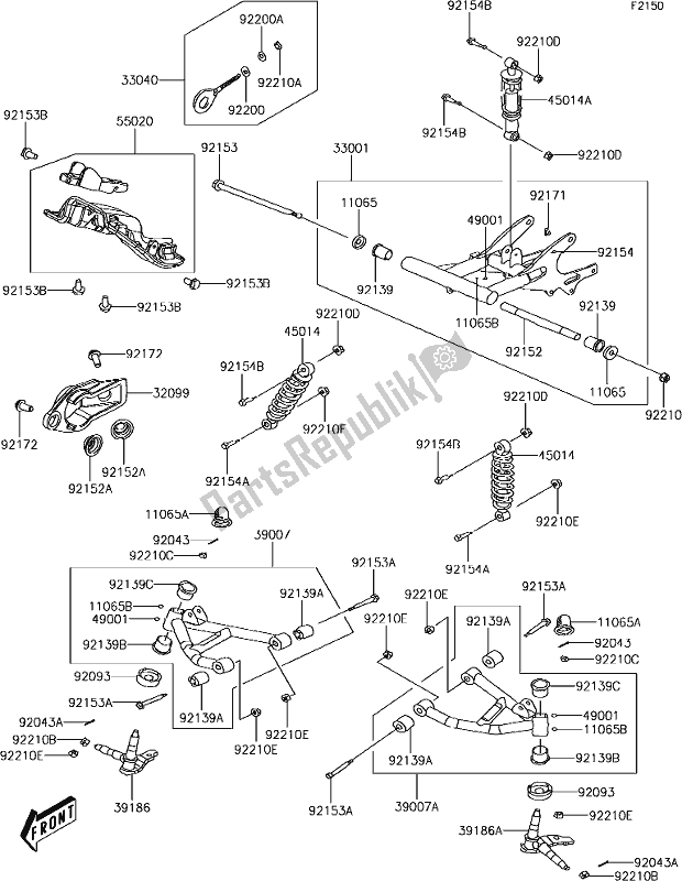 Wszystkie części do 16 Suspension Kawasaki KFX 50 2019