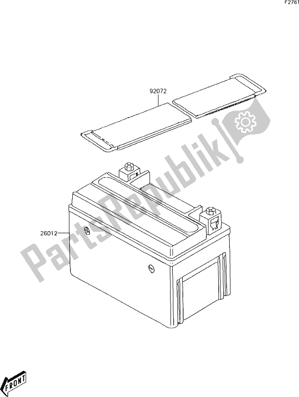 All parts for the 27 Battery of the Kawasaki KFX 50 2019