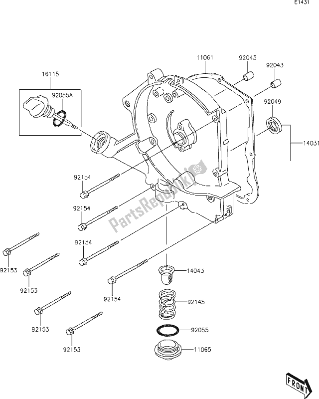 All parts for the 10 Engine Cover(s) of the Kawasaki KFX 50 2020