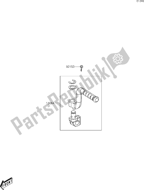 Alle onderdelen voor de 6 Kickstarter Mechanism van de Kawasaki KFX 50 2020