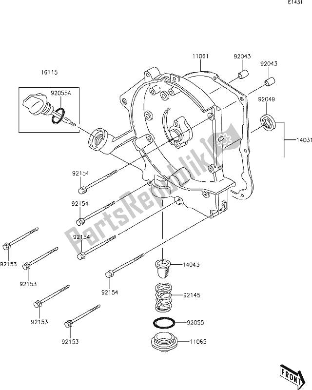 Tutte le parti per il 10 Engine Cover(s) del Kawasaki KFX 50 2021