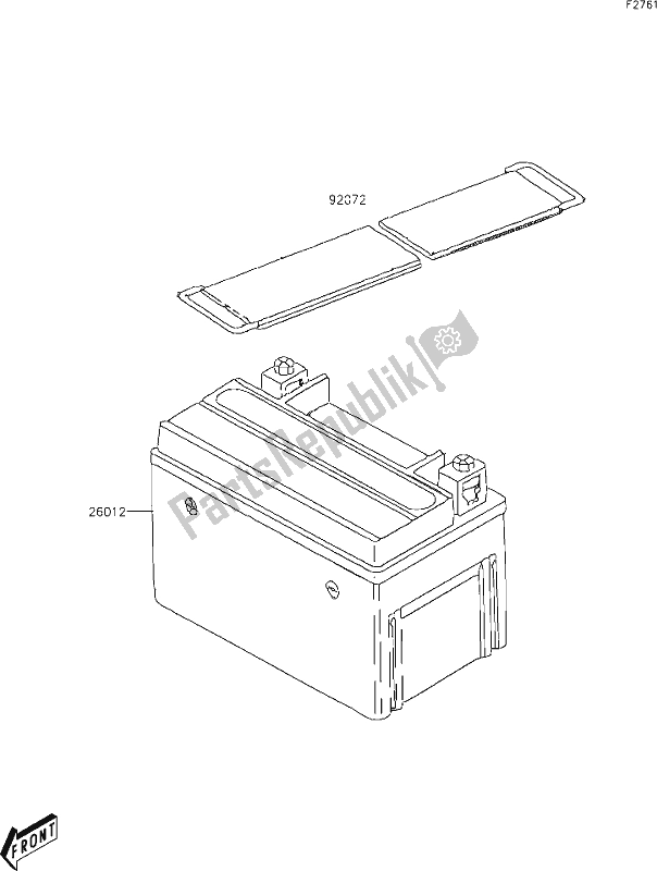 Toutes les pièces pour le 27 Battery du Kawasaki KFX 50 2021