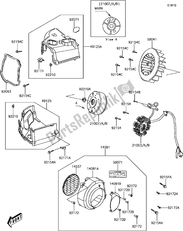 Tutte le parti per il C-3 Generator del Kawasaki KFX 90 2017