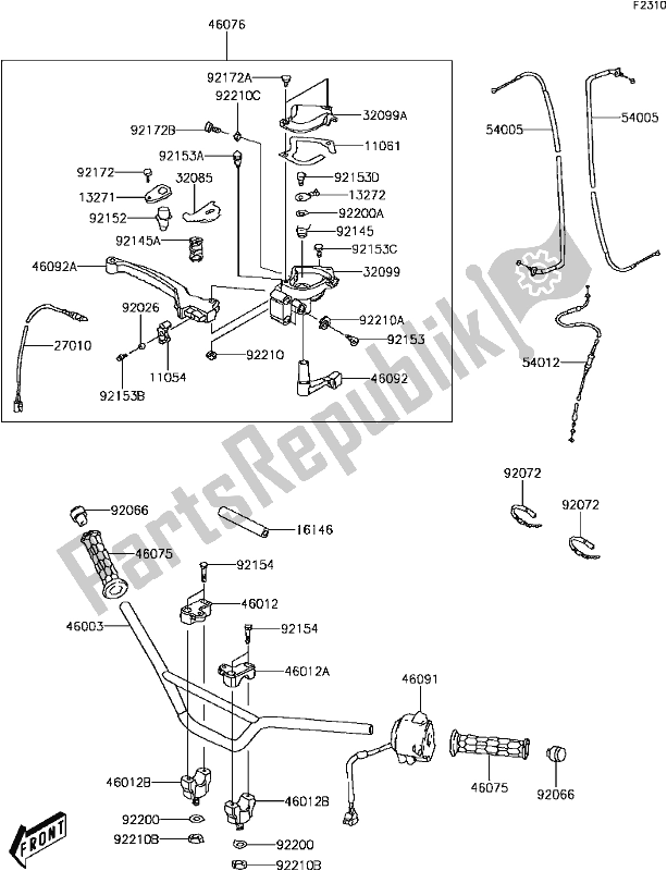 Wszystkie części do D-12handlebar(2/2) Kawasaki KFX 90 2017