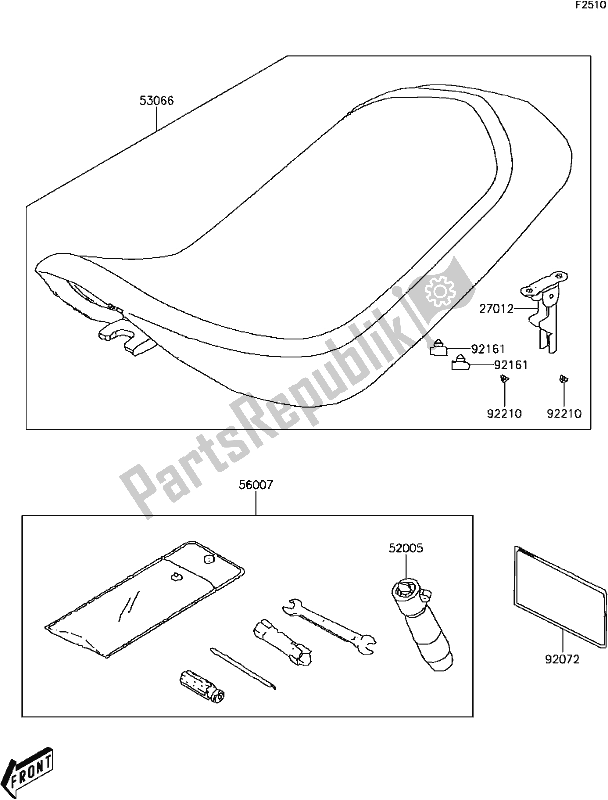 Alle onderdelen voor de D-14seat van de Kawasaki KFX 90 2017