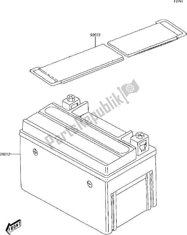 Toutes les pièces pour le E-5 Battery du Kawasaki KFX 90 2017