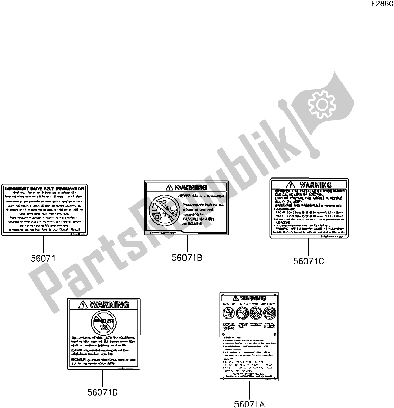 Toutes les pièces pour le E-6 Labels du Kawasaki KFX 90 2017