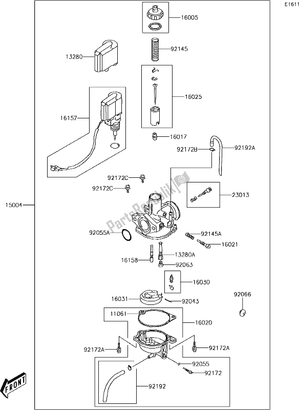 Alle onderdelen voor de 11 Carburetor van de Kawasaki KFX 90 2019