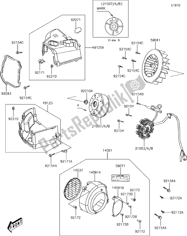 Tutte le parti per il 12 Generator del Kawasaki KFX 90 2019