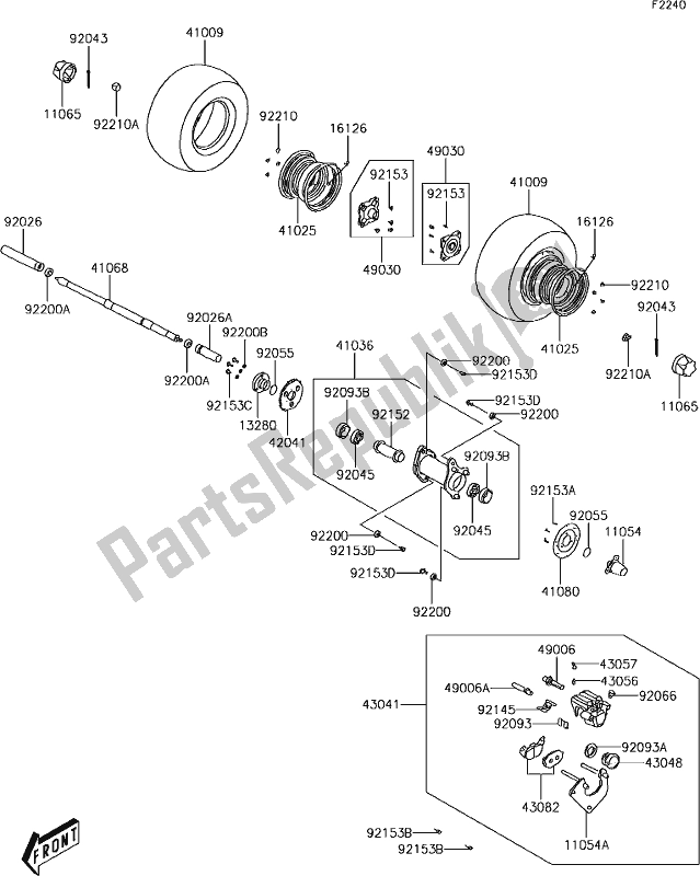 Wszystkie części do 20 Rear Hub Kawasaki KFX 90 2019