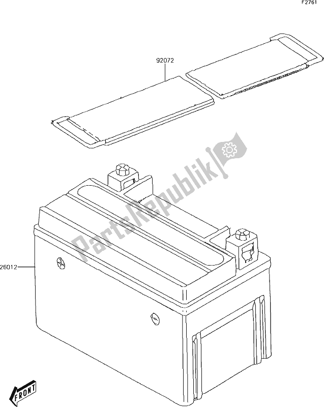 Tutte le parti per il 27 Battery del Kawasaki KFX 90 2019