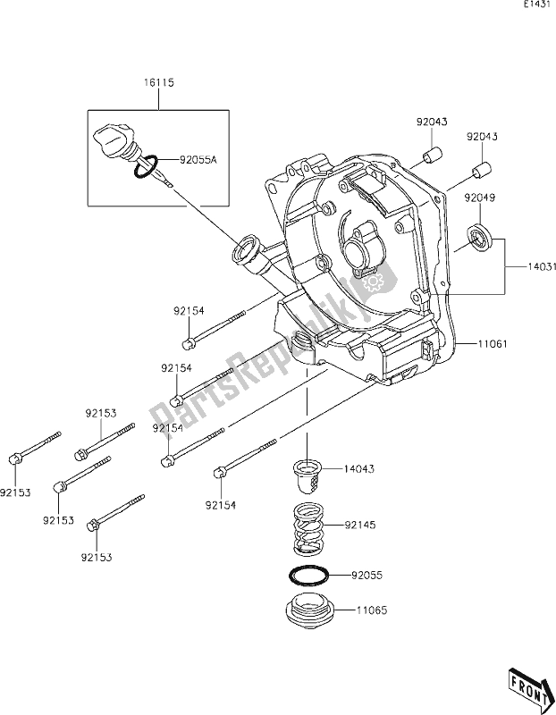 Tutte le parti per il 10 Engine Cover(s) del Kawasaki KFX 90 2020