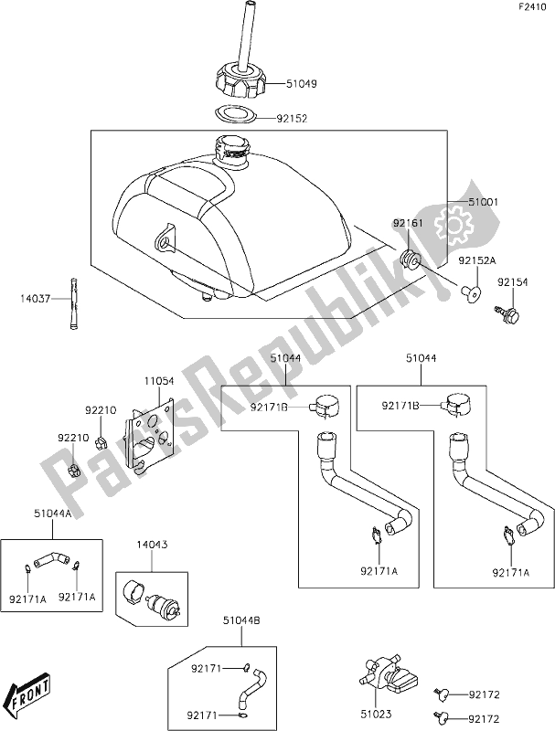Wszystkie części do 23 Fuel Tank Kawasaki KFX 90 2020
